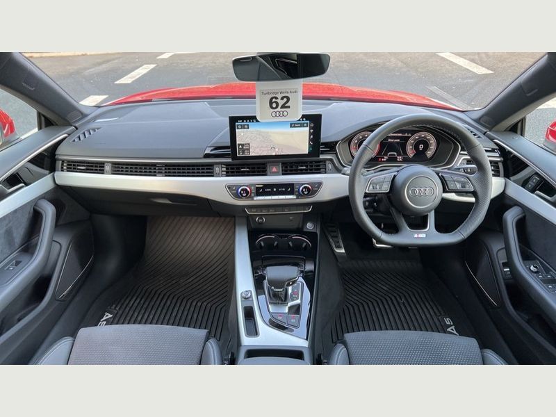 Close-up of the Audi A5 front grille for sports car hire.