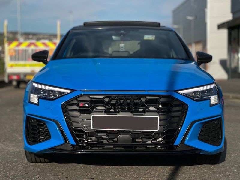 The interior of an Audi S3, ready for a self-drive experience.