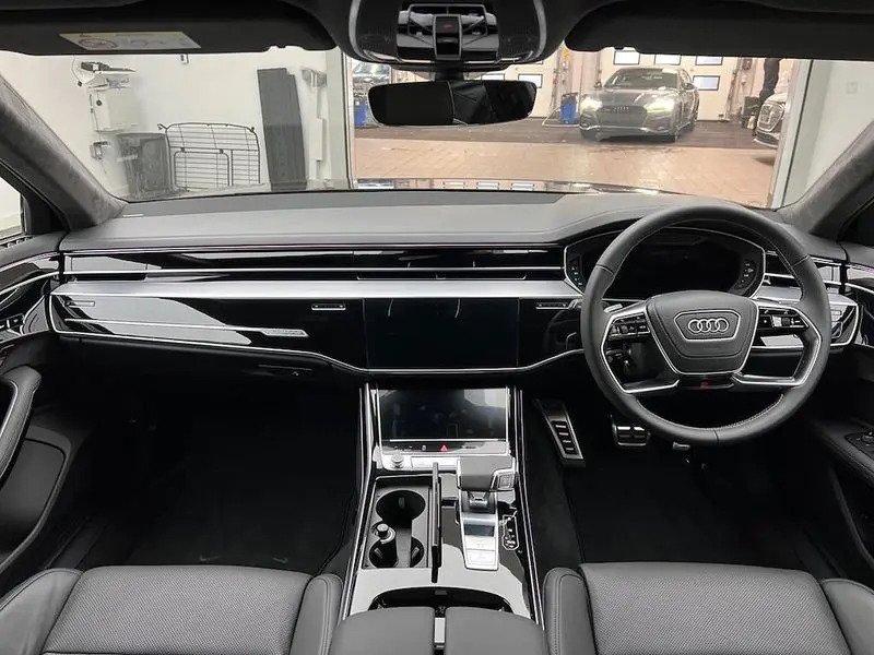Front view of the Audi S8, highlighting its sporty design for self-drive hire.