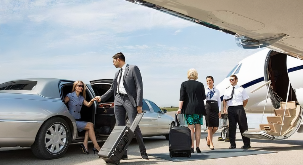 Chauffeur waiting with a sign for an airport transfer.