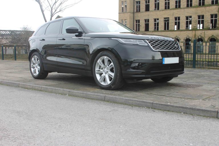 The sporty profile of the Range Rover Velar.